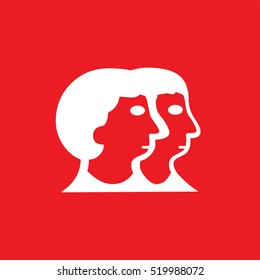 man woman face Icon Vector Illustration