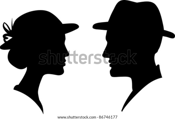 Man Woman Face Profile Silhouette Vector Stock Vector Royalty Free 86746177 8981