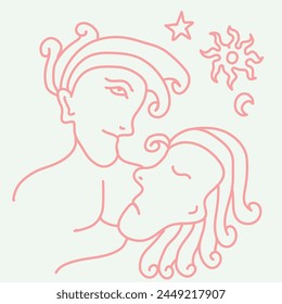 man and woman face set vector icon good for your project.