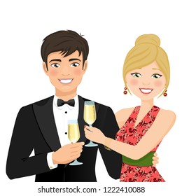 A man and a woman with fancy clothes