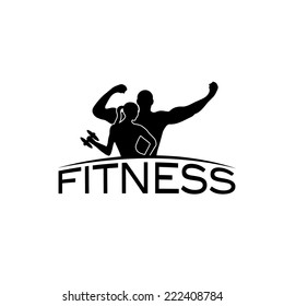 Man Woman Fitness Silhouette Character Vector Stock Vector (Royalty ...