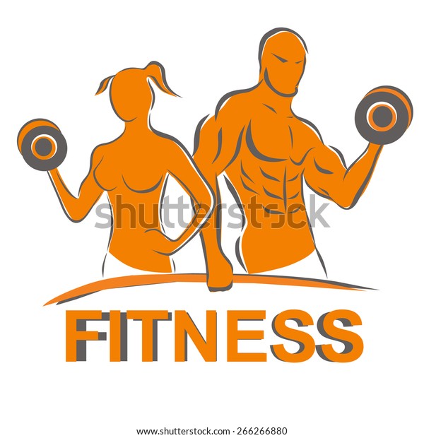 Man Woman Fitness Silhouette Character Vector Stock Vector (Royalty ...