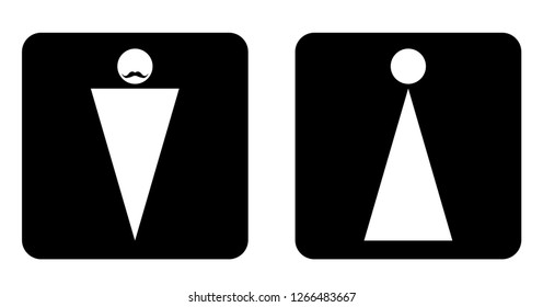 Man and Woman flat icon vector illustration sign WC.
