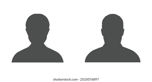 Man and woman flat silhouette avatar. User avatar icon