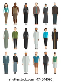 man and woman flat vector set