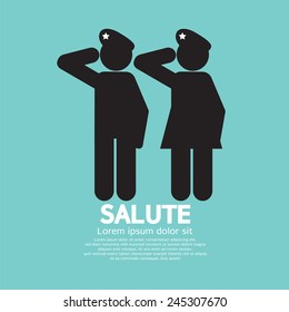 Man And Woman Gave The Salute Gesture Vector Illustration