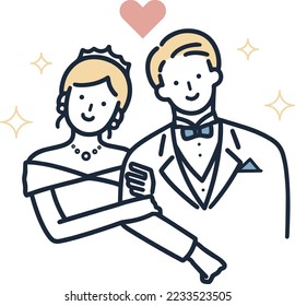 Man and woman getting married Wedding Simple Illustration