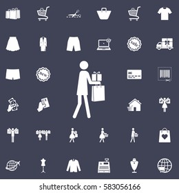 Man, woman and gift icon vector illustration