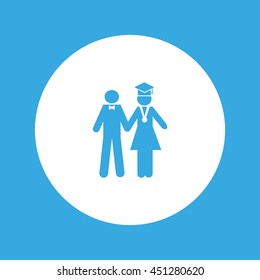 man, woman, graduate icon