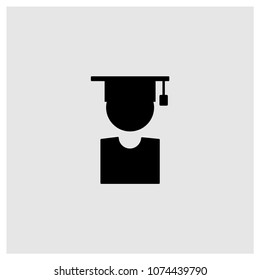 Man and woman graduates couple icon in trendy flat style isolated on grey background, modern symbol vector illustration for web