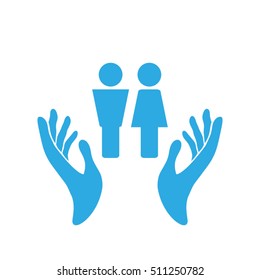 Man and Woman, hands icon vector illustration eps10