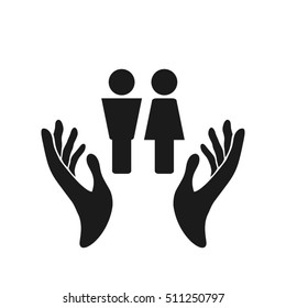 Man and Woman, hands icon vector illustration eps10