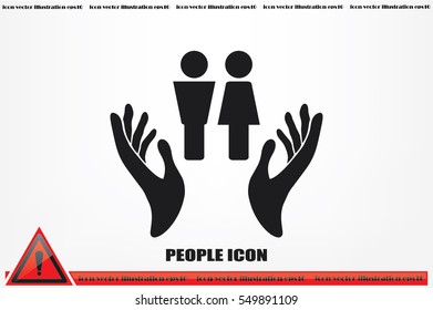 Man and Woman, hands icon vector illustration eps10. Isolated badge for website or app - stock infographics