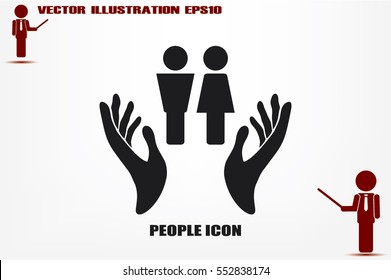 Man and Woman, hands icon vector illustration eps10. Isolated badge for website or app - stock infographics