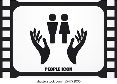 Man and Woman, hands icon vector illustration eps10. Isolated badge for website or app - stock infographics.