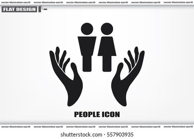 Man and Woman, hands icon vector illustration eps10. Isolated badge for website or app - stock infographics