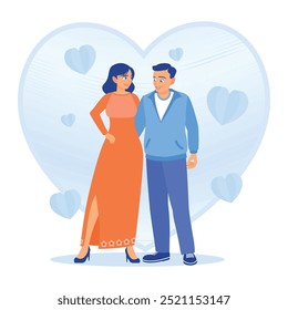  Man and woman happy and in love. Family lifestyle activity concept. Flat vector illustration.