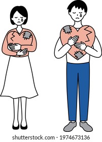 Man and Woman have sadness frustration