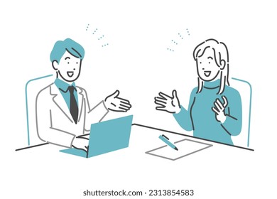 man and woman having a meeting