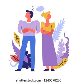 Man and woman having problems in married life together