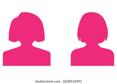 Man and woman head icon silhouette. Male and female avatar profile, face silhouette sign – stock vector, Set of male and female icons. Vector eps 10