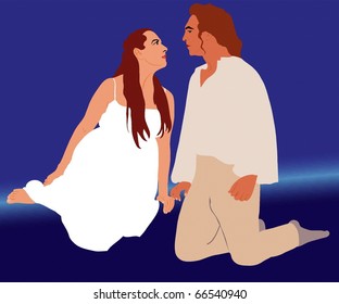 man and a woman in her feelings on the floor