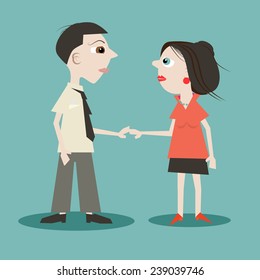 Man Woman Holding Hands Vector Illustration Stock Vector (Royalty Free ...