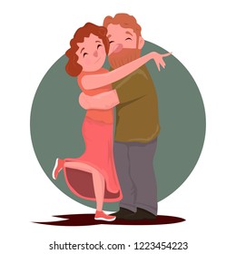 Man and woman hugging