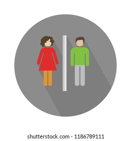 man and woman icon. bathroom, wc, restroom sign - toilet symbol