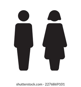 man and woman icon. boy and girl icon or badge vector