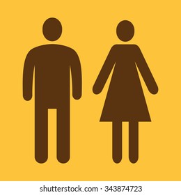 The man and woman icon. Family symbol. Flat Vector illustration