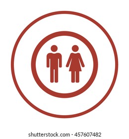 Man and Woman Icon. Flat design.