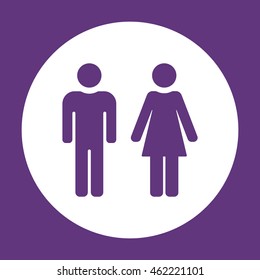 Man and Woman Icon. Flat design.