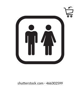 Man and Woman Icon. Flat design.