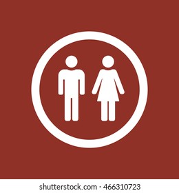 Man and Woman Icon. Flat design.