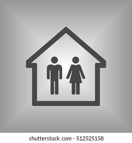 Man and Woman Icon. Flat design.