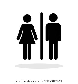 Man and Woman icon in flat style. Toilet symbol for your web site design, logo, app, UI Vector EPS 10.