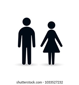 Man and Woman Icon flat vector illustration isolated sign. Male and Female symbol.