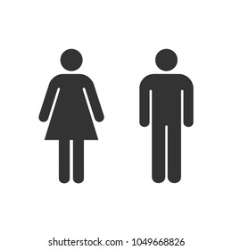 man and woman icon flat vector stock illustration isolated sign wc