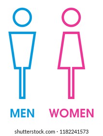 Man and Woman icon flat vector stock illustration isolated sign WC.