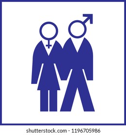 Man and Woman Icon flat vector illustration isolated sign.