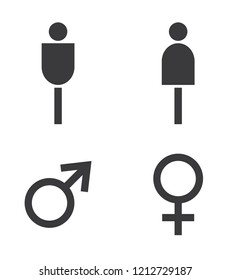 man and woman icon flat vector stock illustration isolated sign wc