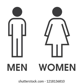 Man and Woman icon flat vector stock illustration isolated sign WC.