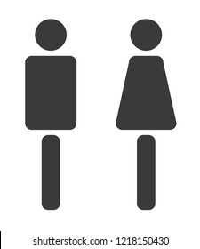 Man and Woman icon flat vector stock illustration isolated sign WC.