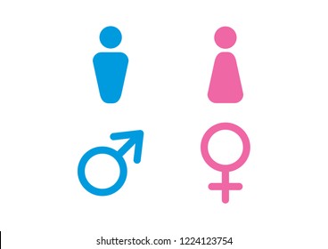 Man and Woman icon flat vector stock illustration isolated sign WC.