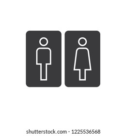 Man and Woman icon flat vector stock illustration isolated sign WC.