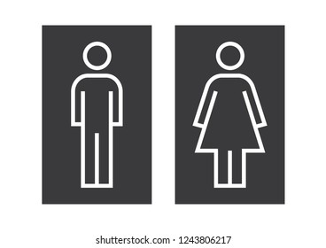 Man and Woman icon flat vector stock illustration isolated sign WC.