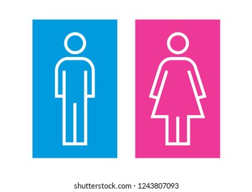 Man and Woman icon flat vector stock illustration isolated sign WC.