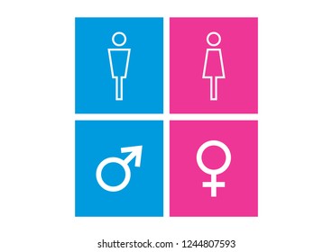 Man and Woman icon flat vector stock illustration isolated sign WC.