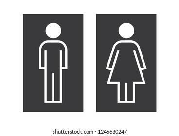 Man and Woman icon flat vector stock illustration isolated sign WC.